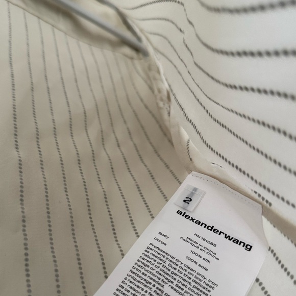 ALEXANDER WANG Crystal Hotfix Slim Crystal embellished Shirt $795 2 - Picture 8 of 10